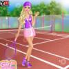 Teniszez lny ltztets Barbie jtk