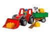 LEGO DUPLO grosser Traktor und Anh nger mit Bauer und Hund