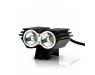 Dual CREE LED Bicycle Headlight - 1600 Lumens, Waterproof, Rechargeable Battery