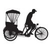 Hrom grd t bicikli Taxi silhouet Vektor