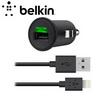 BELKIN szivargyjts tlt/auts tlt - USB 5V / 2100mA aljzat, extra mini - Lightning csatlakozs adatkbellel - F8J090BT04-BLK - GYRI - FEKETE